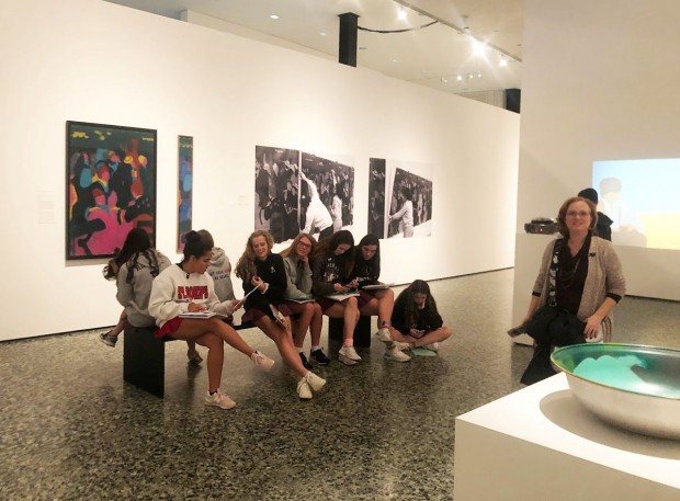 Students at museum Students at museum