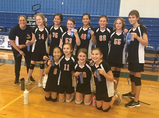 Memorial Middle School seventh-grade Yellow volleyball team