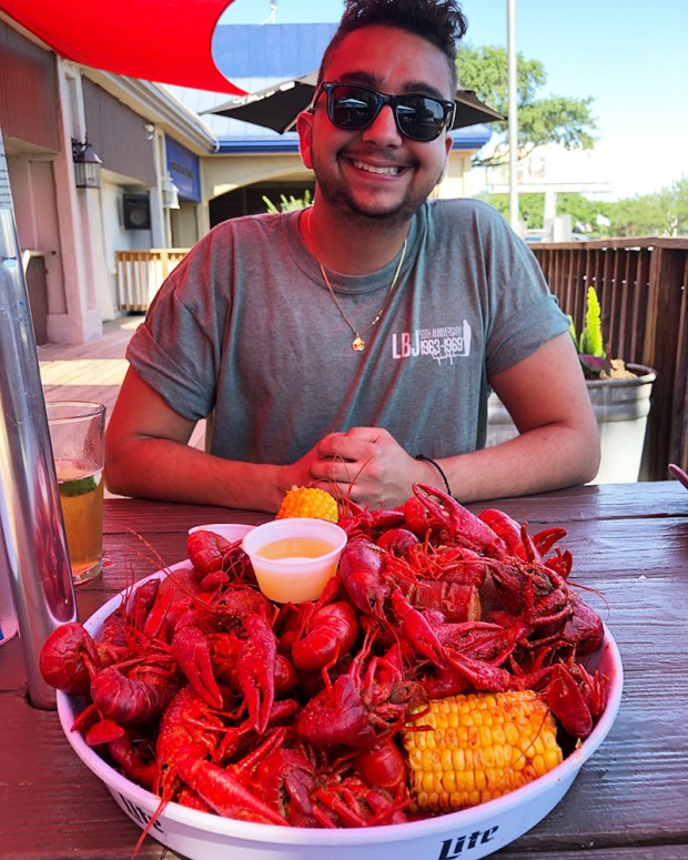 Hasan Seth with crawfish