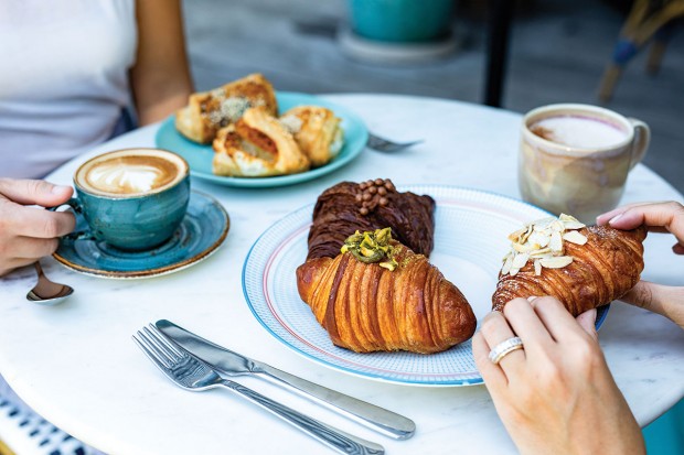 French croissants and special-blend coffee drinks