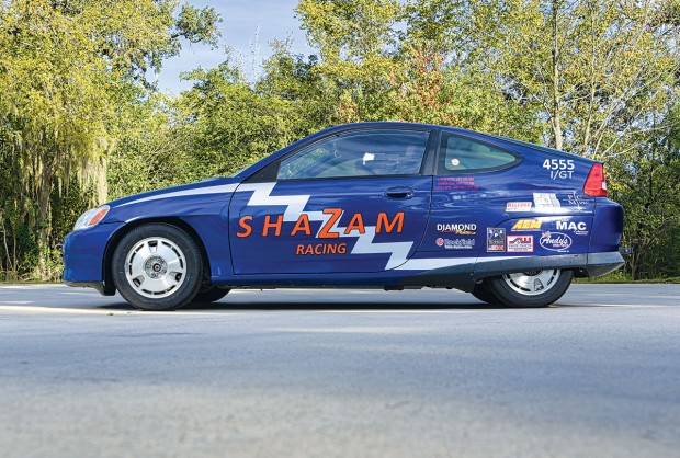 Shazam, a 2001 Honda Insight.