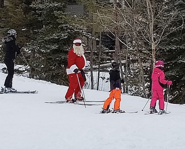 Skiing with Santa