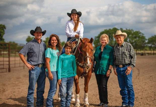 Mike Outhier, Kristy Waters Outhier, Ace Outhier, Madison Outhier on “Rooster,” Wanda Waters, and Lou Waters
