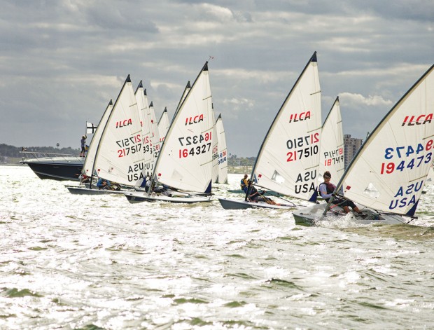 Laser class sailboats