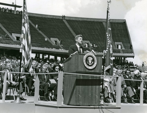 JFK at podium