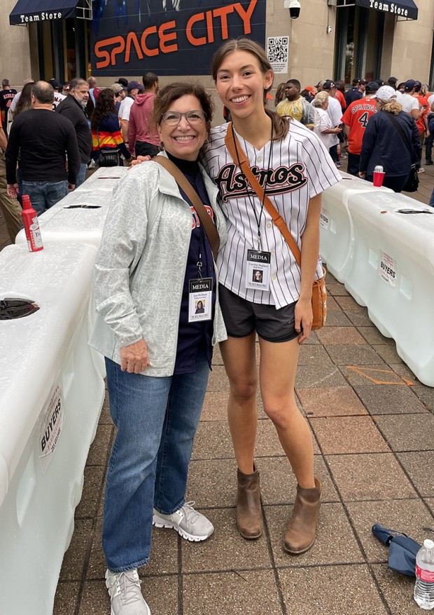 Astros fans standing