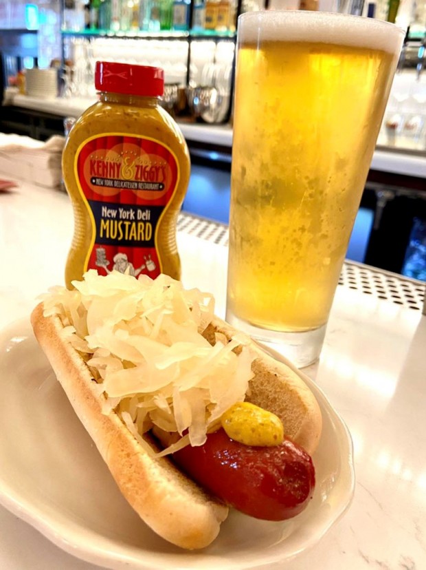 Kenny & Ziggy’s hot dog and beer
