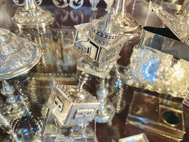 sterling silver Hanukkah dreidels