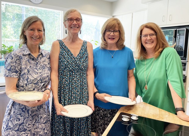 Cynthia Lange, Nell Sagehorn, Wanda Goode, and hostess Chris Baker