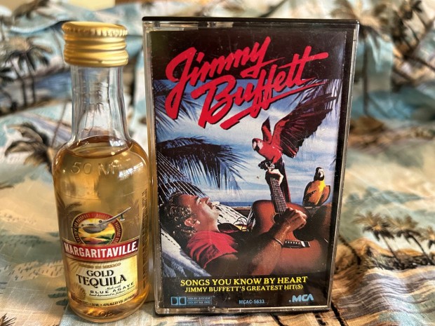 Jimmy Buffett casette and tequila