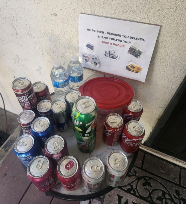Snacks and drinks for delivery people