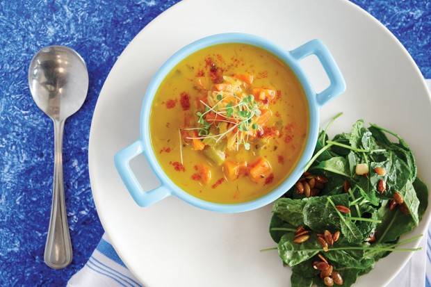 Greek avgolemono soup
