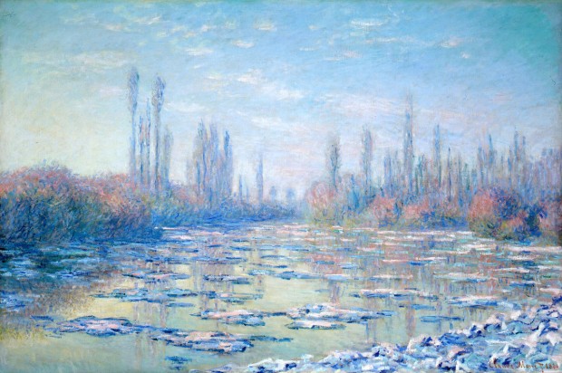 Claude Monet, The Ice Floes (Les Glaçons), 1880, oil on canvas, Shelburne Museum, Shelburne, Vermont. 