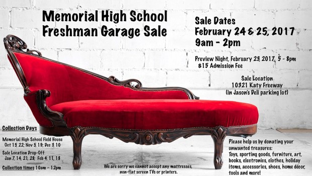 Memorial High School Freshman Garage Sale