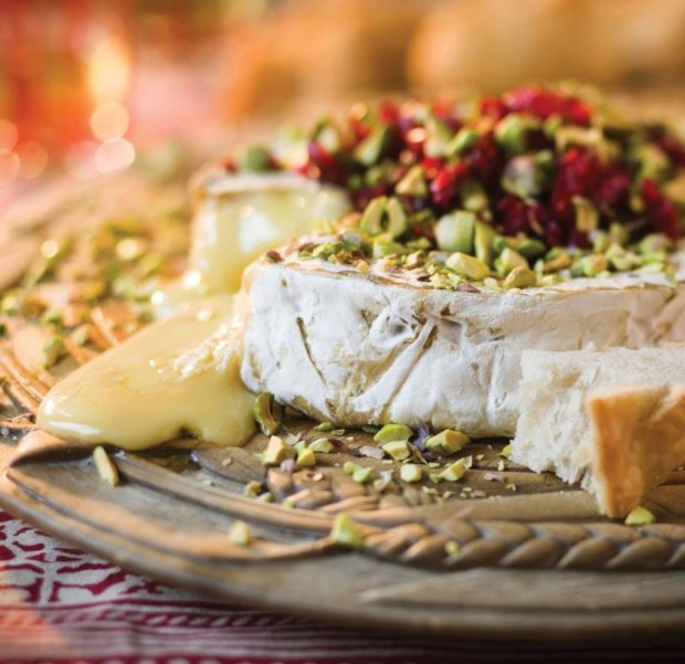 The Cranberry Salsa with Warm Brie and Pistachios