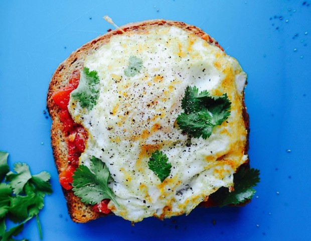 Salsa and Egg Toast