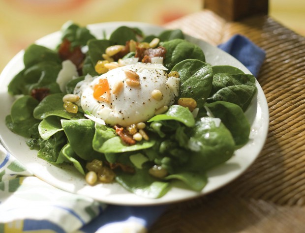 Poached Egg Spinach Salad