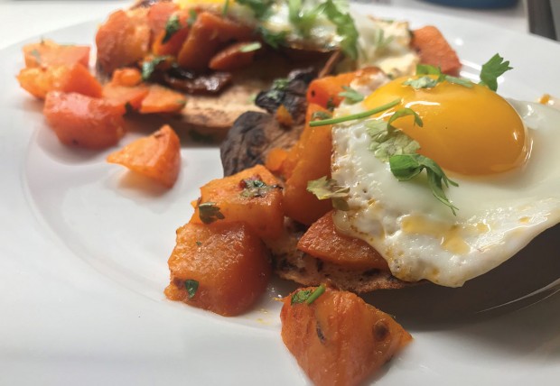 Tangy golden beets are in season and perfect for this Chipotle Beet and Egg Tostada
