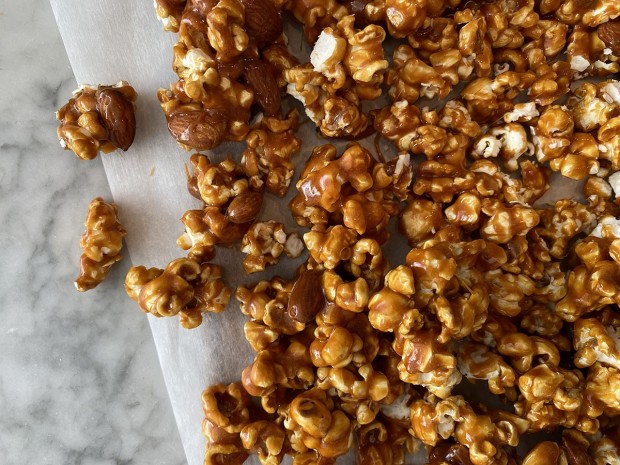 Caramel Corn with Toasted Almonds