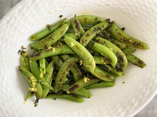 Snap Peas with Lemon and Mint