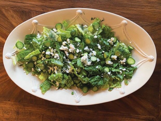 A Simple Green Salad with Dill and Feta (top) is deceptively delicious