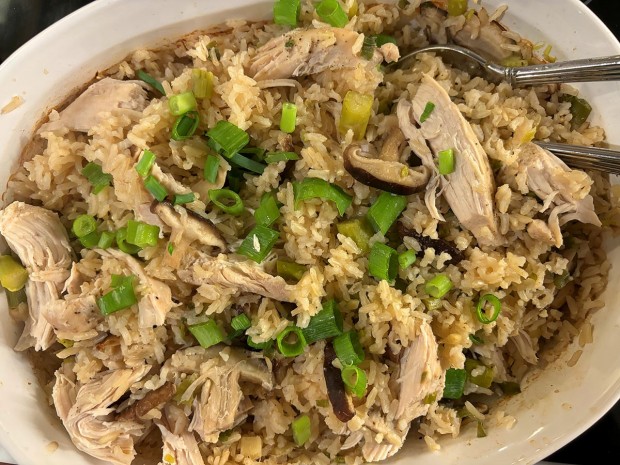 One-Pot Chicken with Shitake Mushrooms and Ginger Rice One-Pot Chicken with Shitake Mushrooms and Ginger Rice