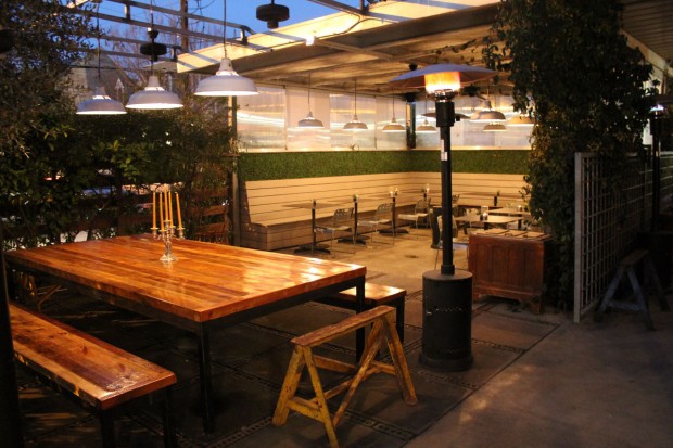 The patio at Sparrow Bar + Cookshop. 