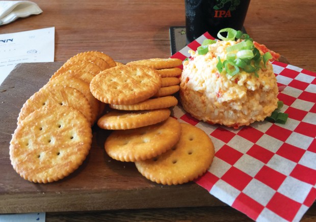 homemade pimento cheese and Ritz-cracker plate