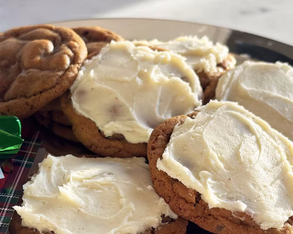 Soft Gingerbread Cookies with Eggnog Frosting