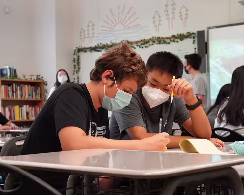 Students solving questions