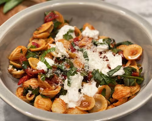 Orecciette with Greens and Burrata