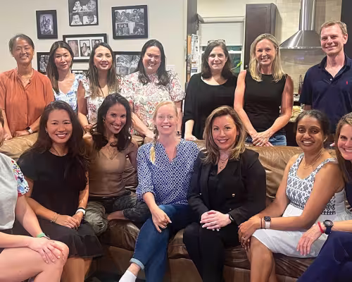 Incoming and outgoing Pin Oak Middle School PTO board members