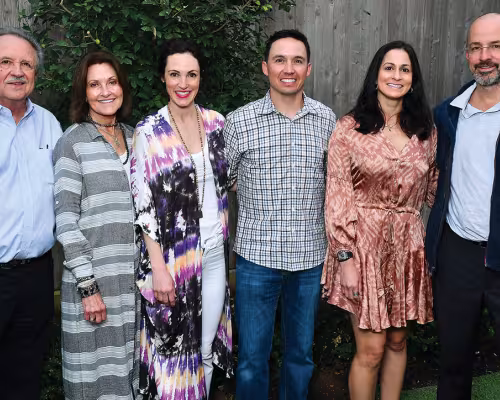 Ben Morris, Margaret Morris, Lindsay Mousodakis, Alex Mousoudakis, Sonali Morris, and Steven Morris