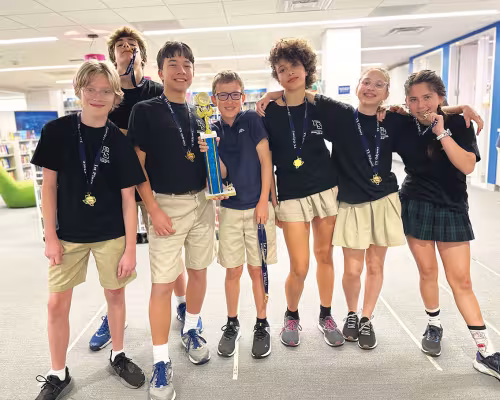 Elijah Pollock, Nick Arribas, Evan Abney, Alex Potter, Alaia Grannis, Helen Zamorano, and Isabela Vargas