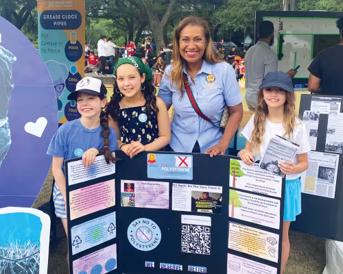 Celine David, Dora Cabarcas, council member Letitia Plummer, and Maddie Woods