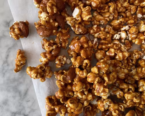 Caramel Corn with Toasted Almonds