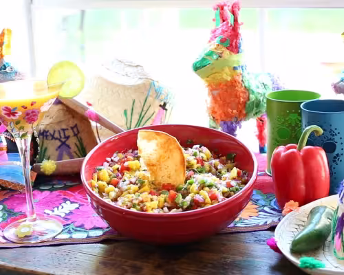 Mango Salsa and Homemade Tortilla Chips.