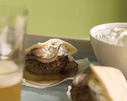 The Grilled Lamb Burger Pitas