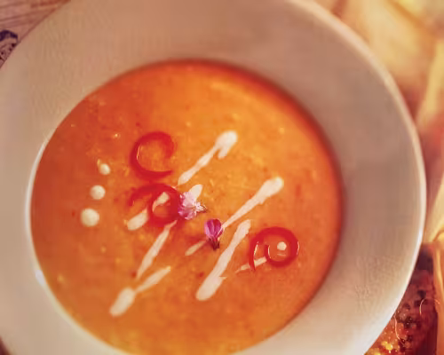 Corn, Red Pepper and Leek Soup