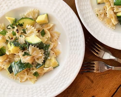 Lemony Farfalle with Zucchini, Basil, and Ricotta