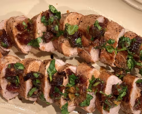 Pork Tenderloin with Date and Cilantro Relish