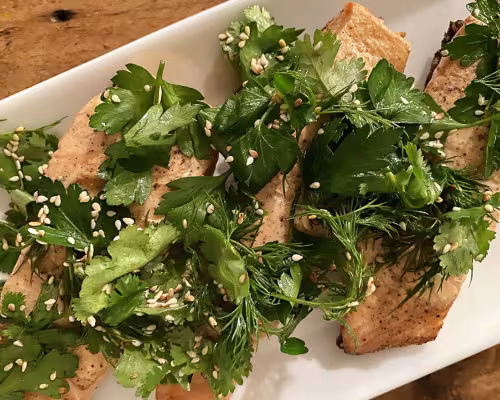 Salmon with Sesame and Herbs