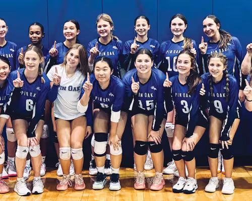 Pin Oak Middle School eighth grade girls’ volleyball team