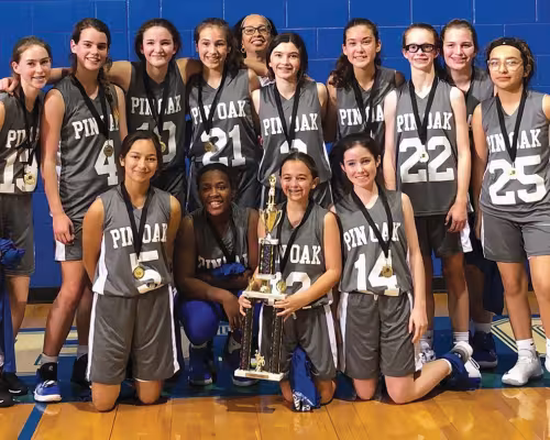 Pin Oak Middle School’s eighth-grade girls basketball team