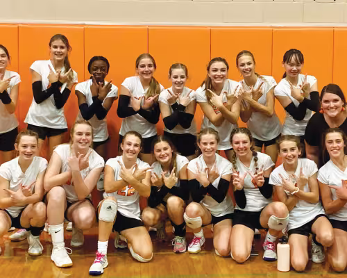 Memorial Middle School eighth-grade A and B volleyball teams