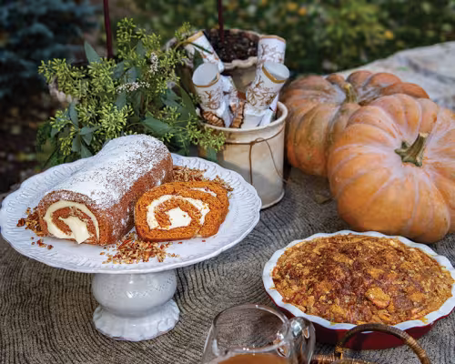 Pumpkin Roll and Caramel Apple Pie