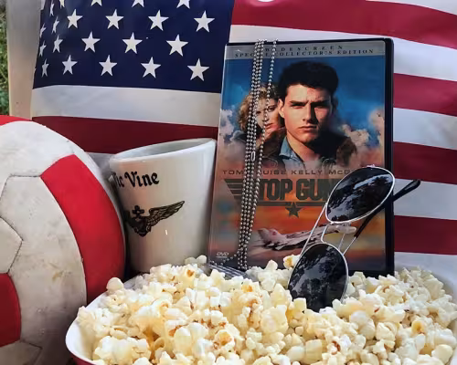 Top Gun DVD and popcorn