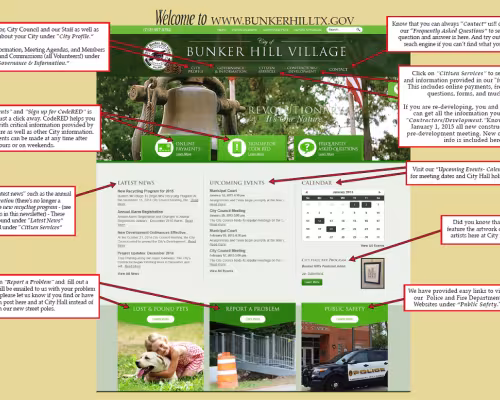 A look at Bunker Hill Village's new website.
