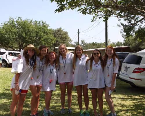 Counselors (from left): Julia Pope, Carly Kirkland, Sara White, Hannah Stinson, Ellie Ernst, Blake Sandeen and Megan McFarren.