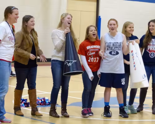 Cheering for the Mustangs